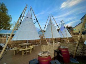 Capital dock stretch tent set up. Various configurations.